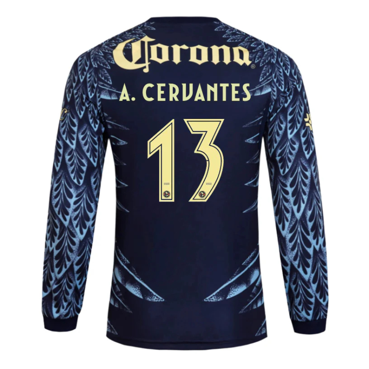 Club América Away A. CERVANTES 13 Long Sleeve Jersey 25-26