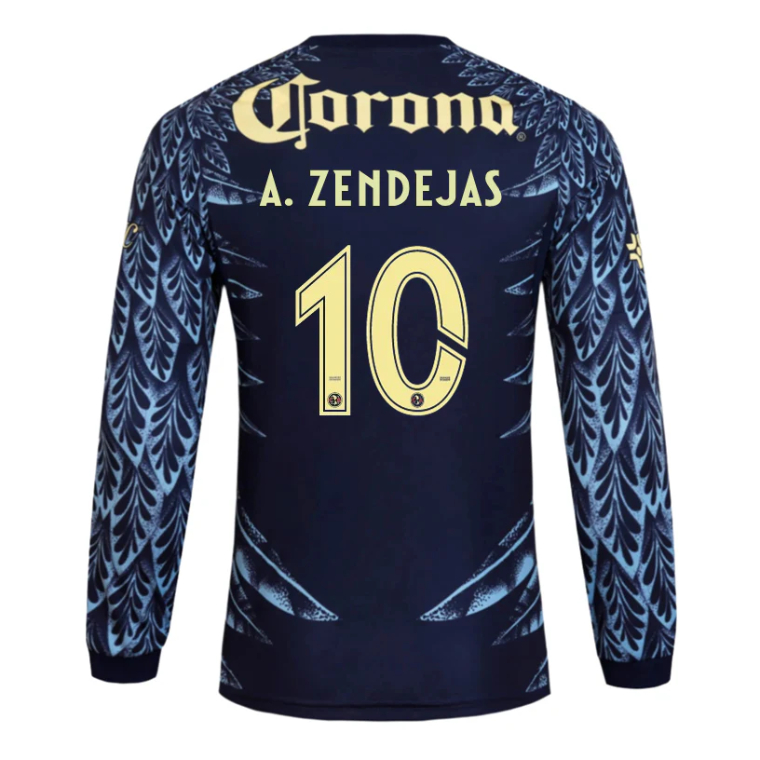 Club América Away A. ZENDEJAS 10 Long Sleeve Jersey 25-26