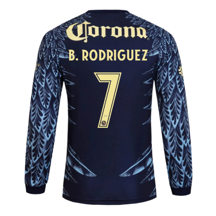Club América Away B. RODRIGUEZ 7 Long Sleeve Jersey 25-26