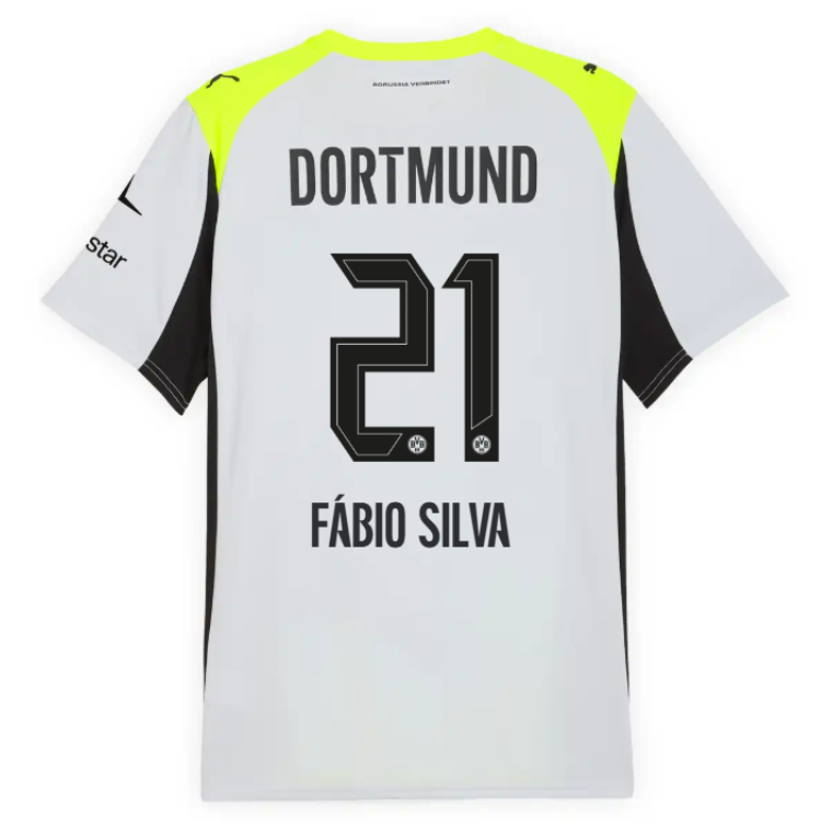Borussia Dortmund Away FÁBIO SILVA 21 Jersey 25-26