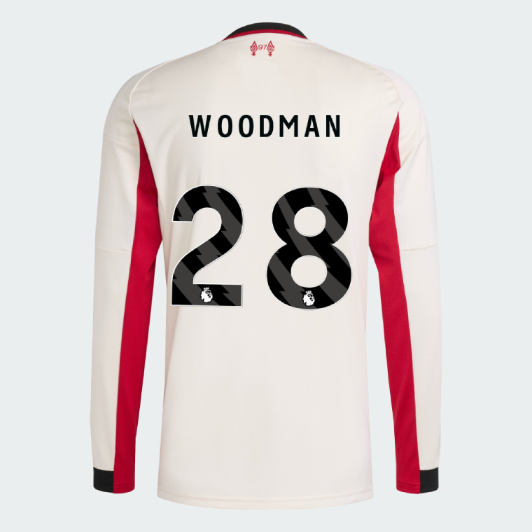 Liverpool Away Long Sleeve WOODMAN 28 Jersey 25-26