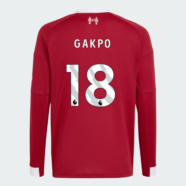 Liverpool Home Long Sleeve GAKPO 18 Jersey 25-26