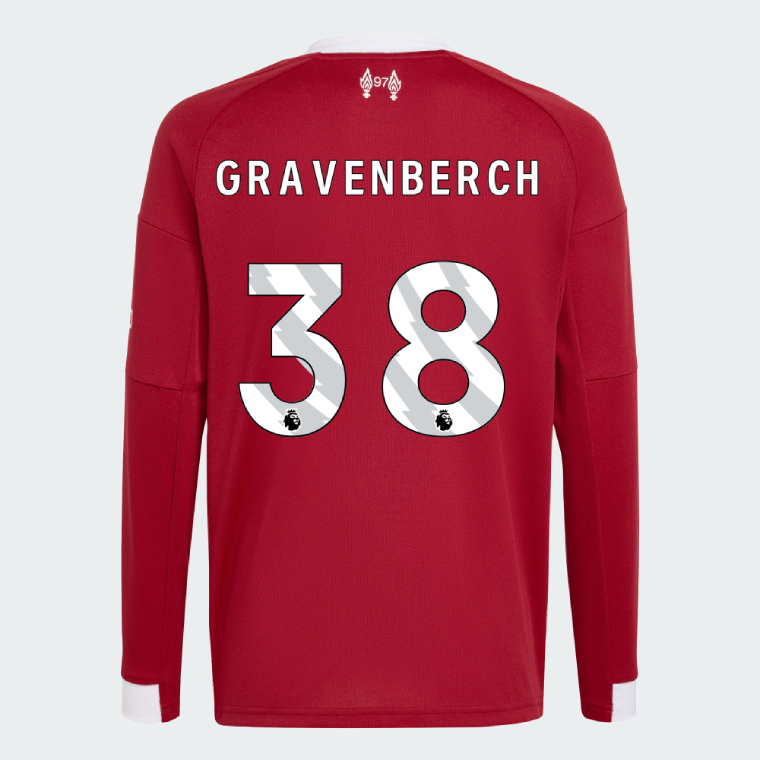 Liverpool Home Long Sleeve GRAVENBERCH 38 Jersey 25-26