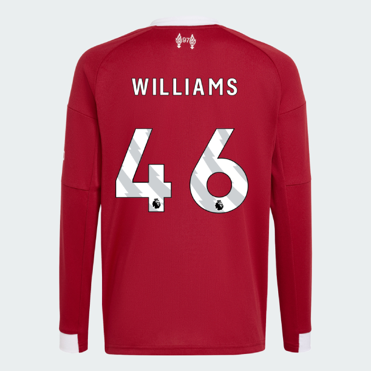 Liverpool Home Long Sleeve WILLIAMS 46 Jersey 25-26