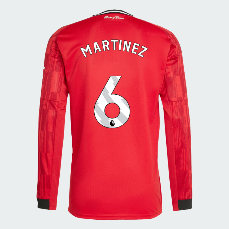 Manchester United Home Long Sleeve MARTINEZ 6 Jersey 25-26