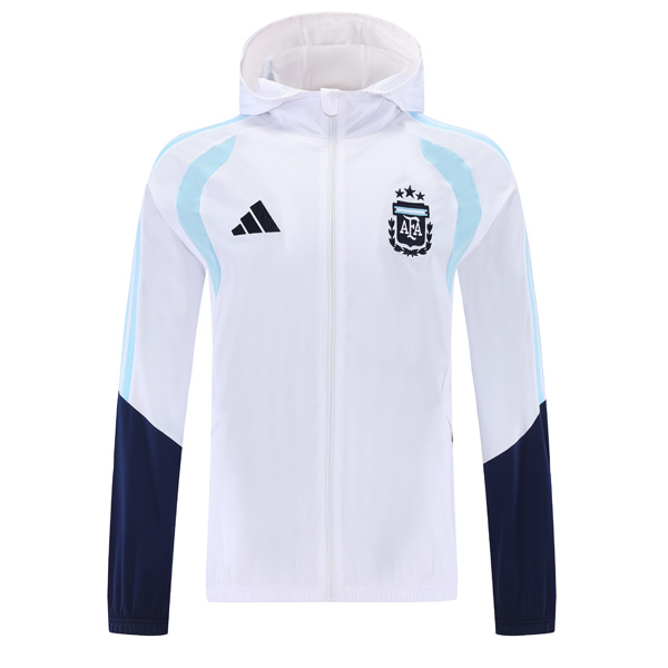 2026 Argentina Windbreaker Hoodie Jacket White