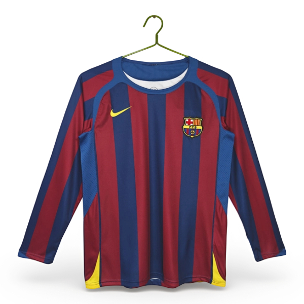 2005-2006 Barcelona Home La Liga Long Sleeve Retro Jersey